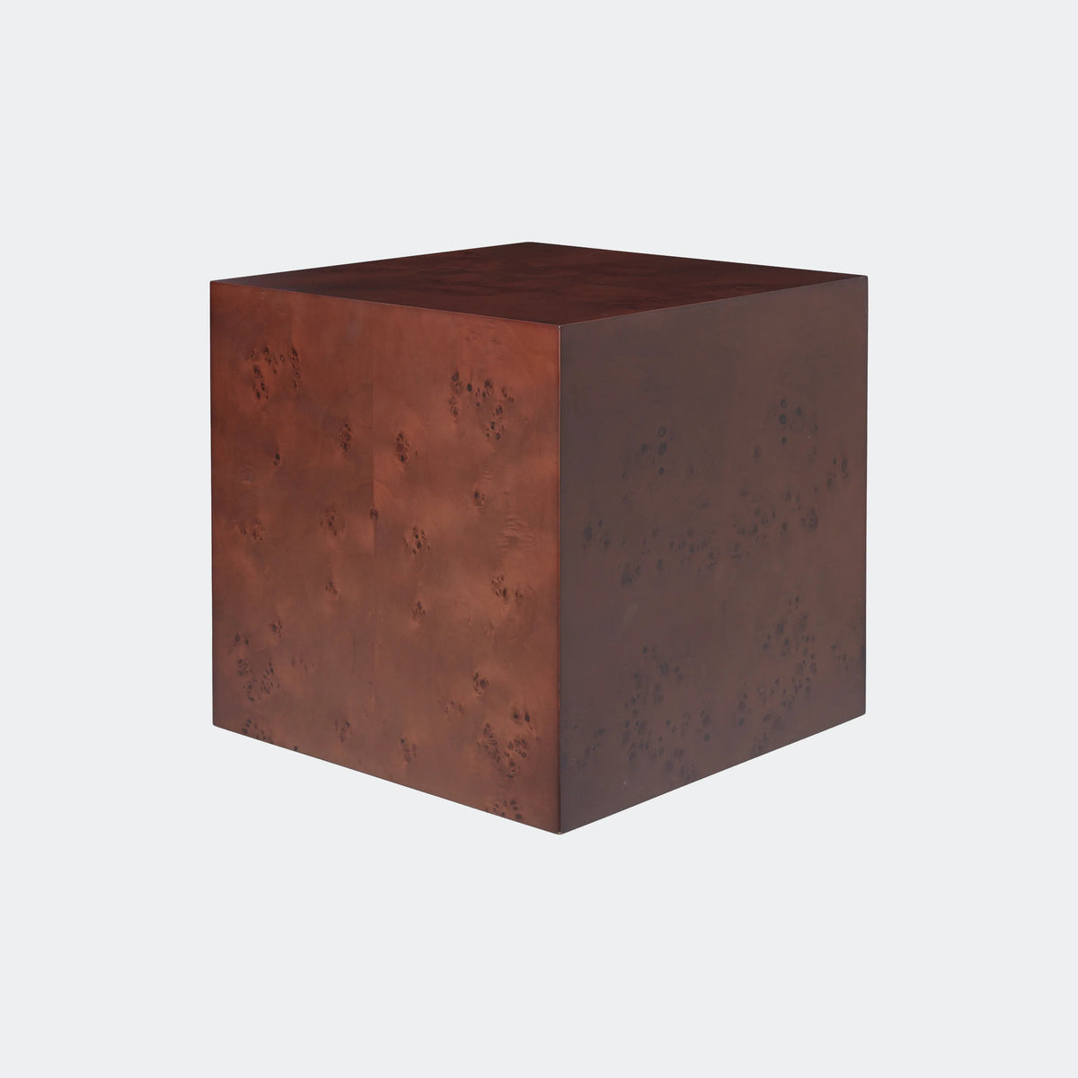 ferm Living Burl Cube Side Table, Dark Stained Burl - KANSO#Color_Dark Stained Burl