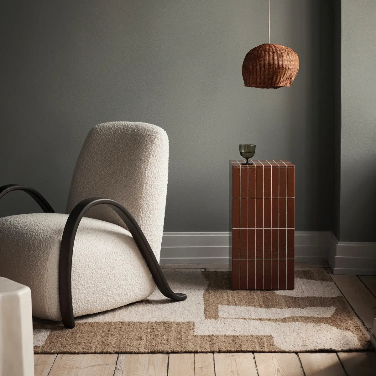 Ferm Living Buur Lounge Chair Nordic Bouclé - Off-White#Upholstery_Nordic Bouclé - Off-White