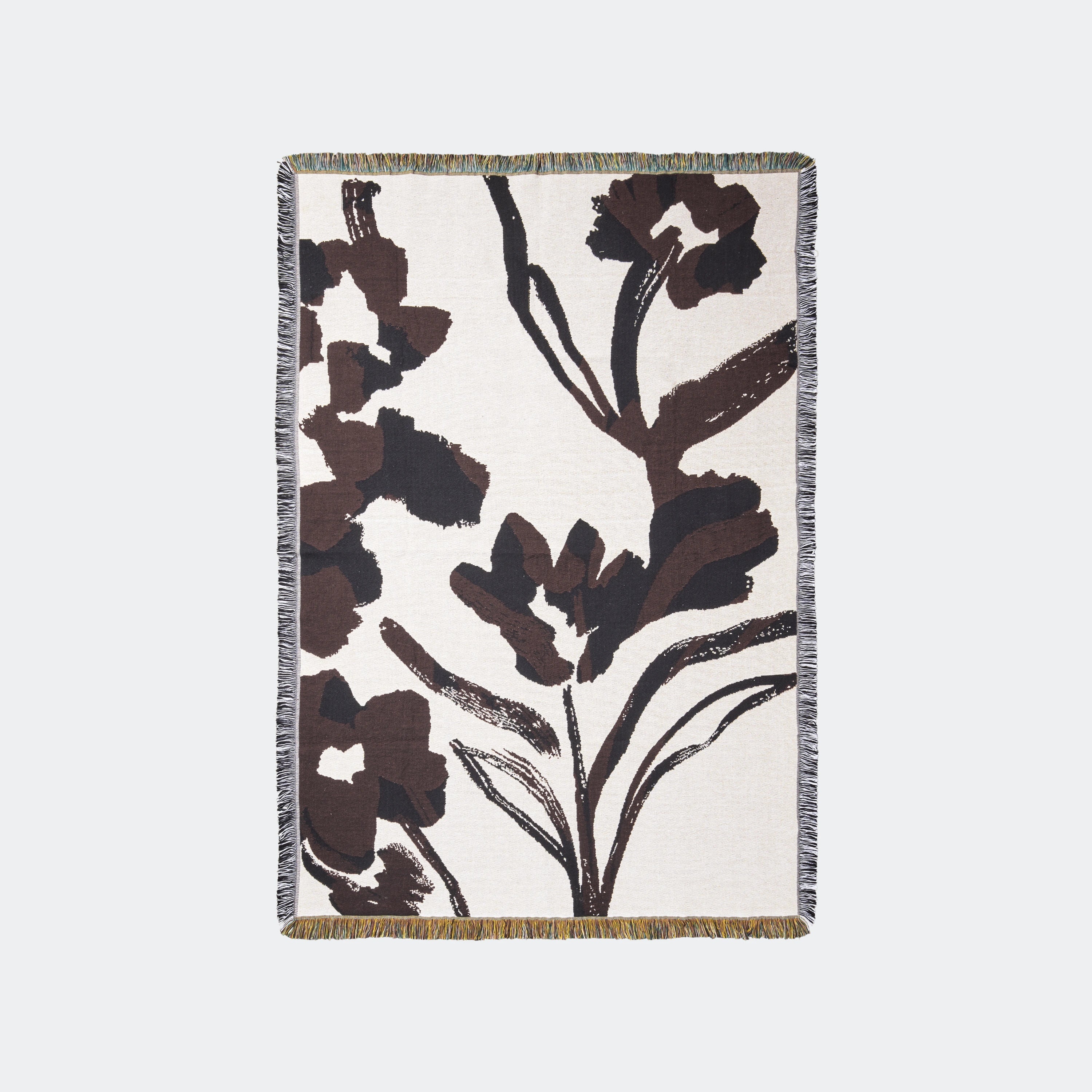 Ferm Living Cilla Tapestry Blanket Off-white Dark Grape - KANSO