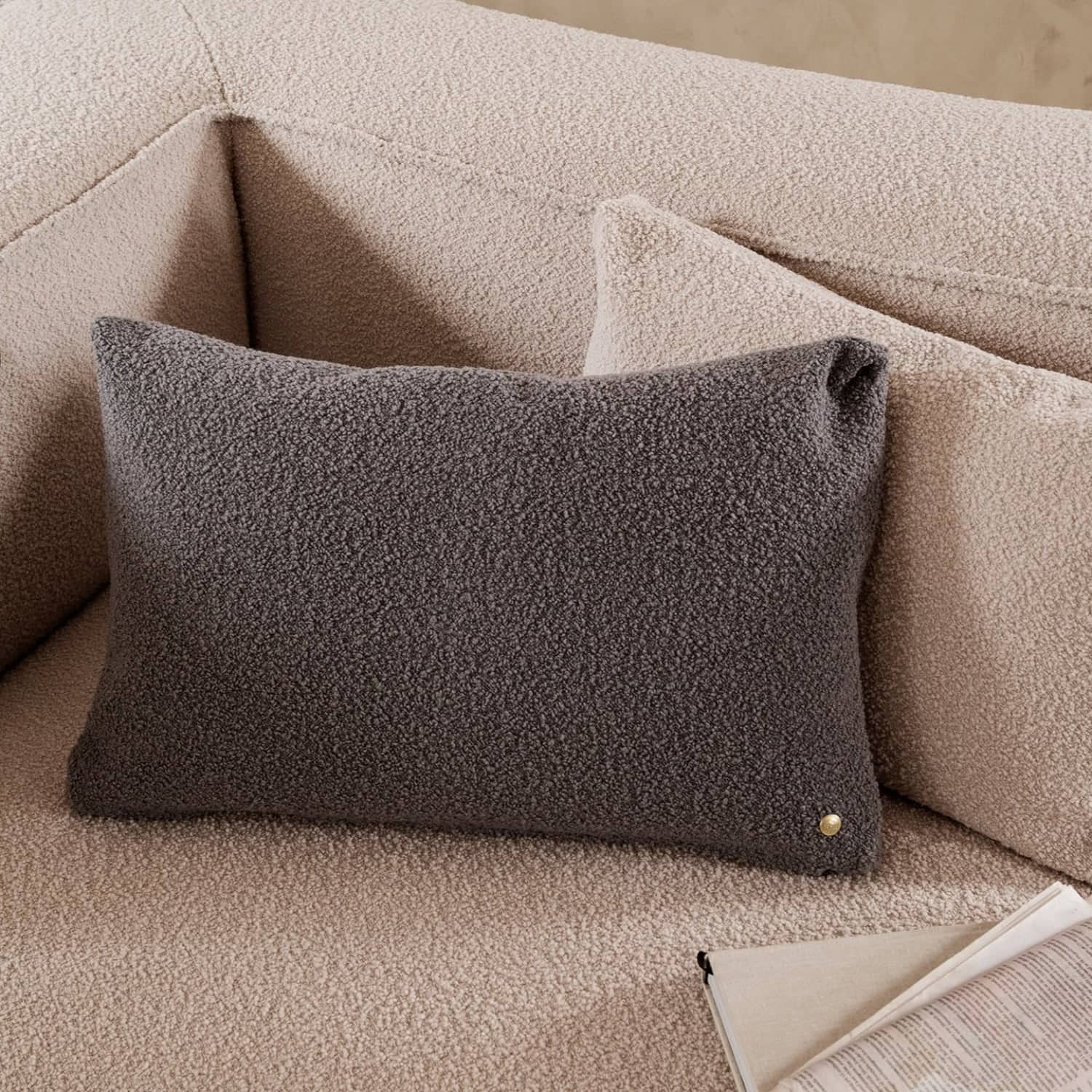 Ferm Living Clean Cushion - Wool Boule Grey - KANSO