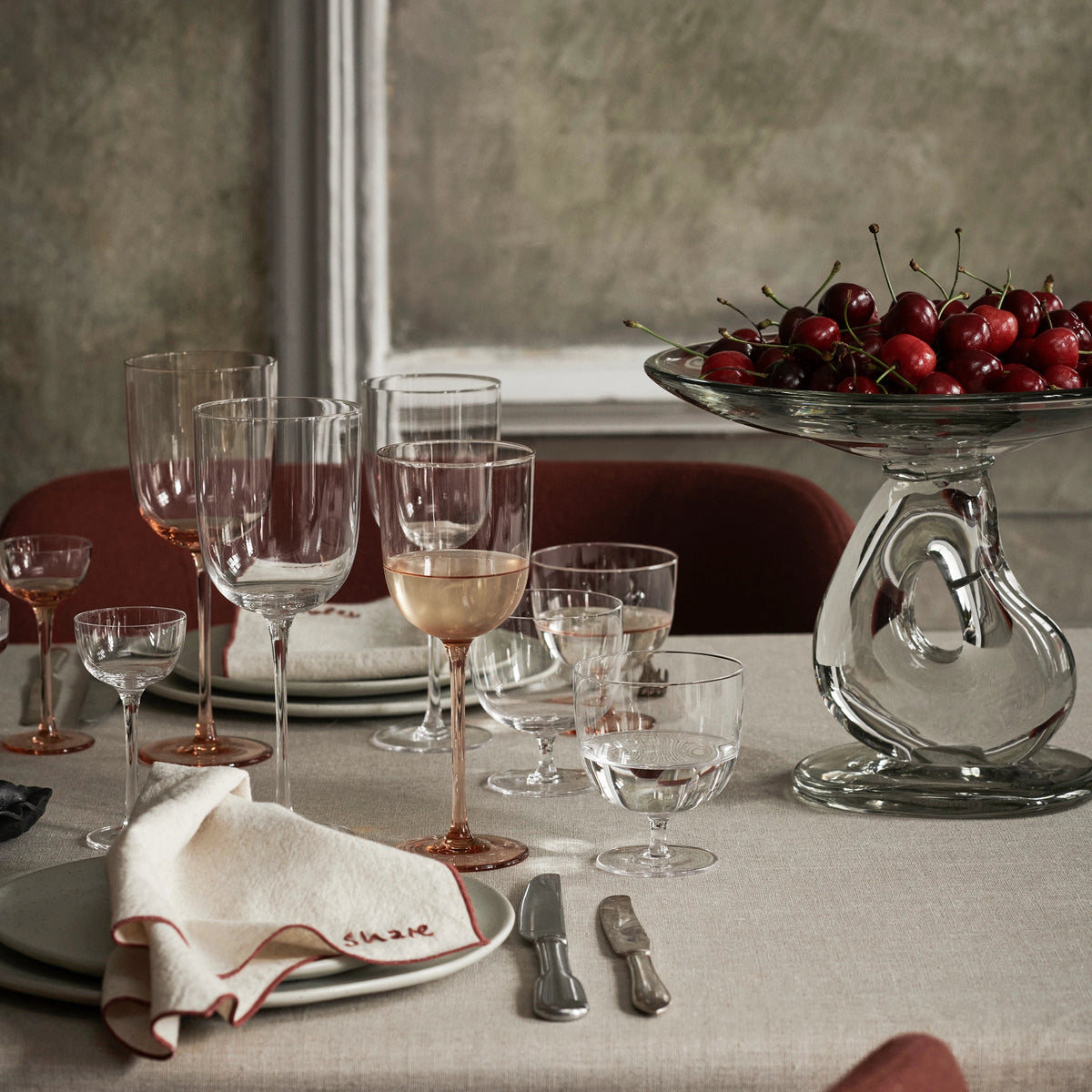 Ferm Living Damo Glass Centerpiece Clear Ø30#Color_Clear