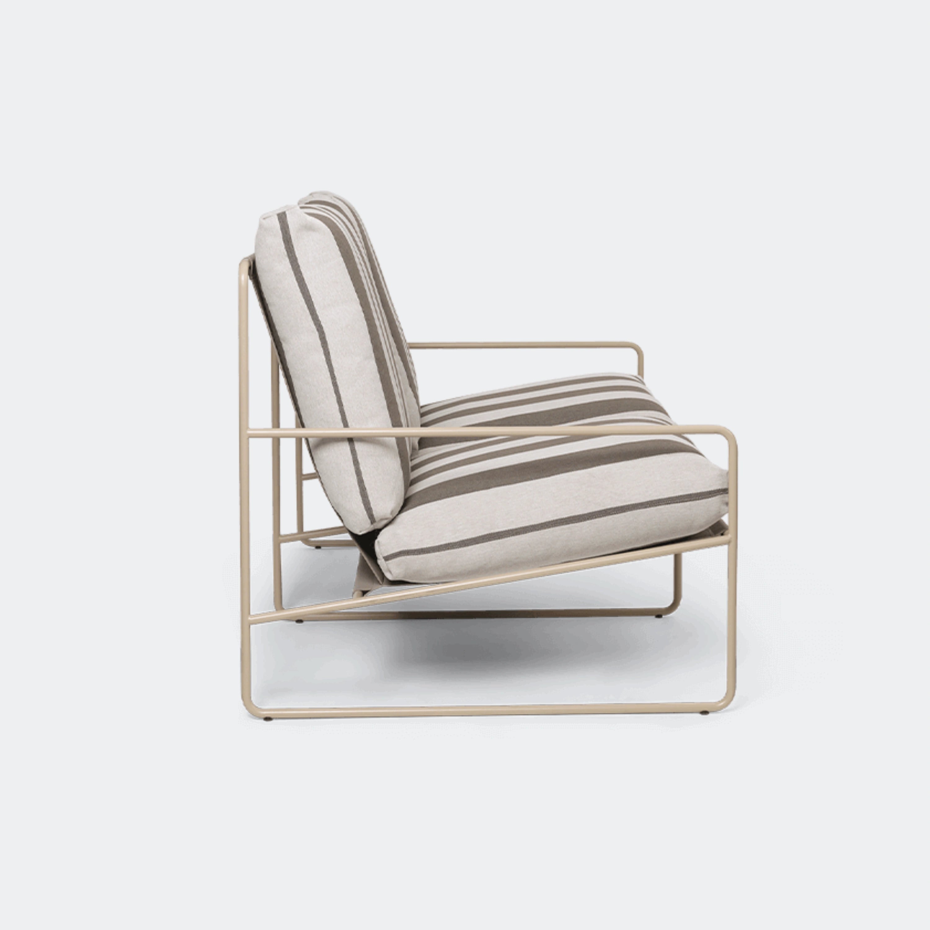 Ferm Living Desert Sofa 2 Seater Stripe - Cashmere Chocolate - KANSO
