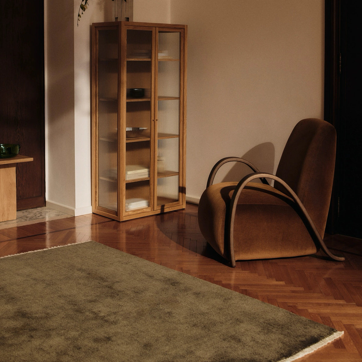 Ferm Living Firth Jute Rug Dark Olive 8' x 5.5’#Color_Dark Olive