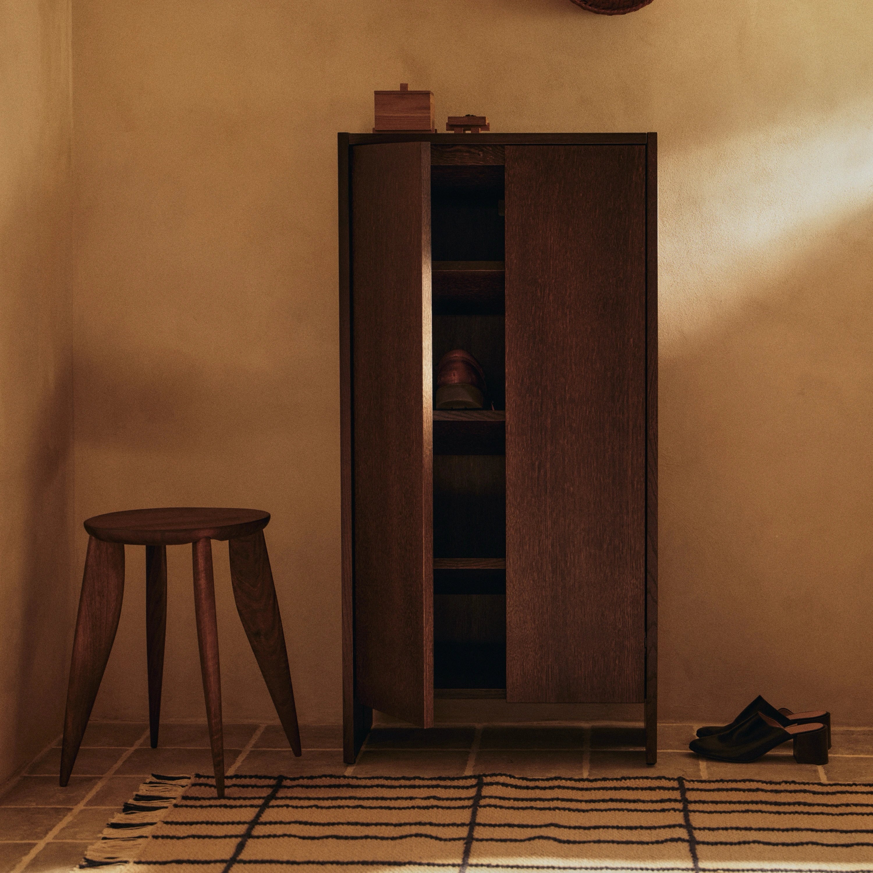 Ferm Living Parcel Hallway Cabinet - Tall Dark Stained Oak