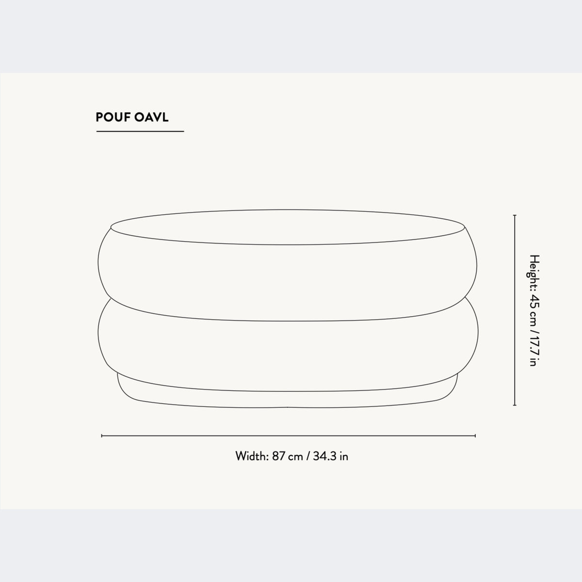 Ferm Living Pouf Oval Faded Velvet
