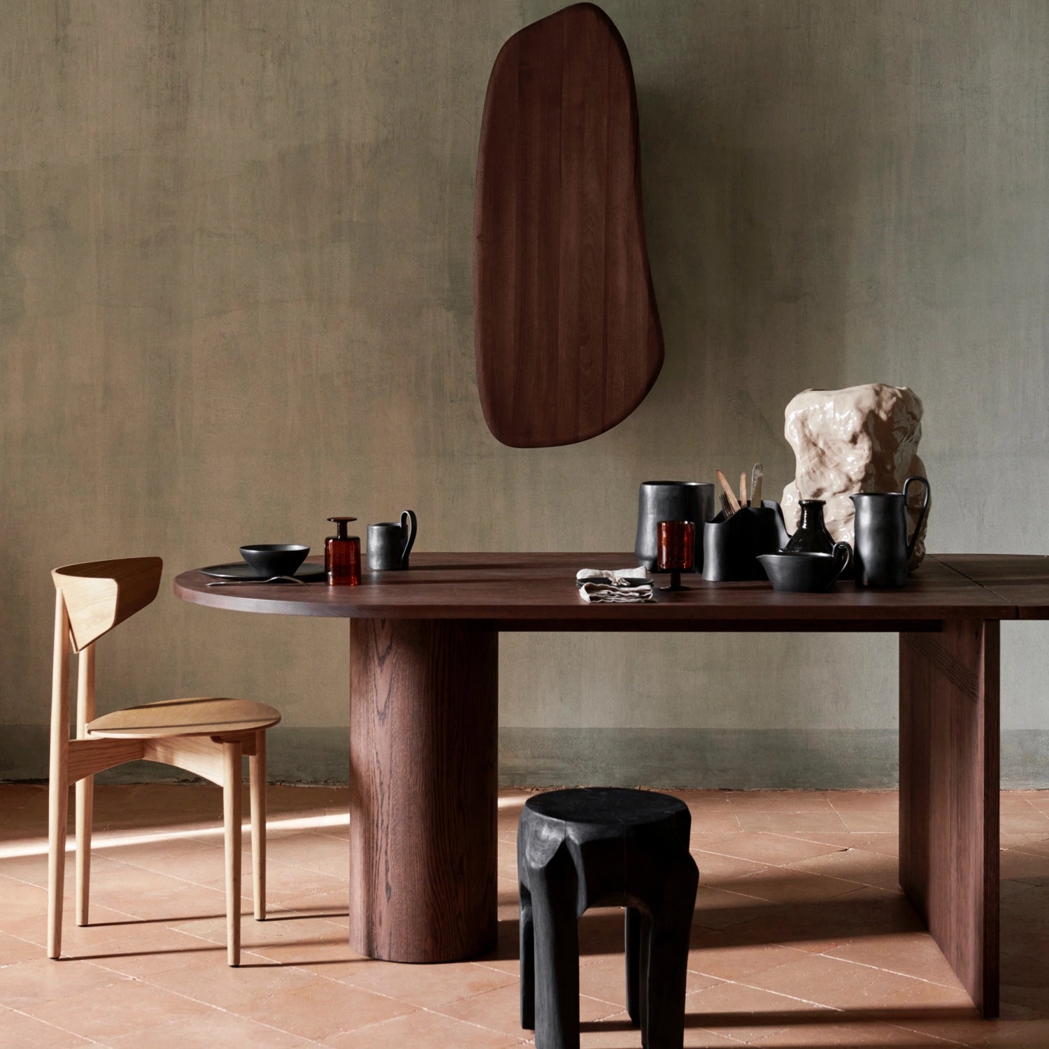 Ferm Living Pylo Dining Table - Dark Stained - KANSO