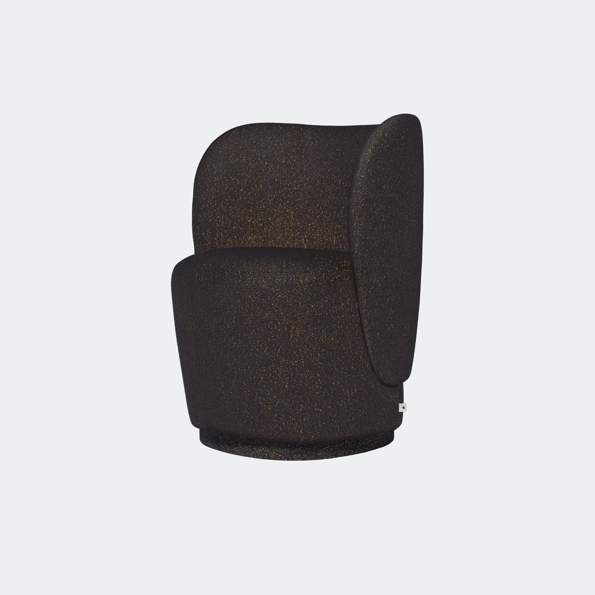 ferm Living Rico Club Chair - Swivel Base, Vanir Black/Honey - KANSO#Color_Vanir Black/Honey