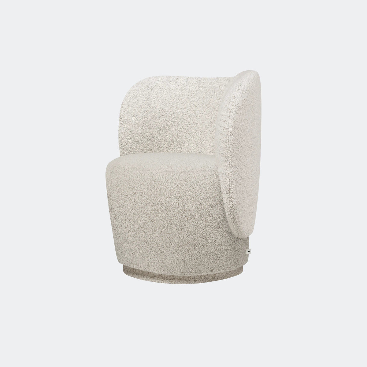ferm Living Rico Club Chair - Swivel Base, Bouclé Off-White - KANSO#Color_Bouclé Off-White