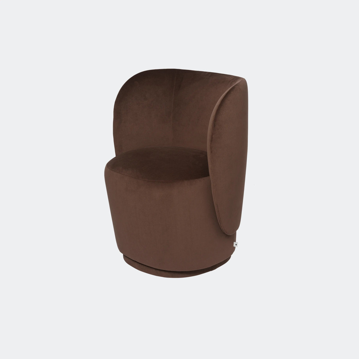 ferm Living Rico Club Chair - Swivel Base, Rich Velvet Coffee - KANSO#Color_Rich Velvet Coffee