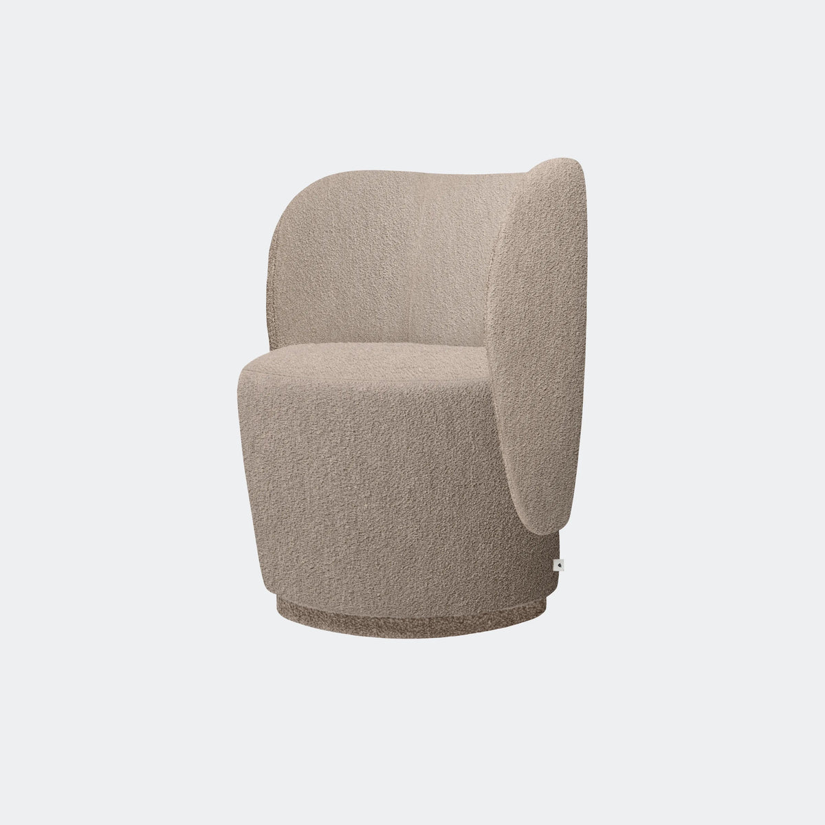 ferm Living Rico Club Chair - Swivel Base, Soft Bouclé Natural - KANSO#Color_Soft Bouclé Natural