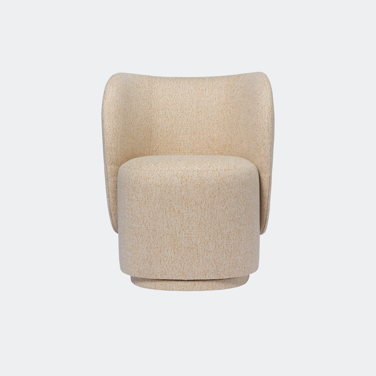 ferm Living Rico Club Chair - Swivel Base, Vanir Off-White/Honey - KANSO#Color_Vanir Off-White/Honey