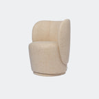 ferm Living Rico Club Chair - Swivel Base, Vanir Off-White/Honey - KANSO#Color_Vanir Off-White/Honey