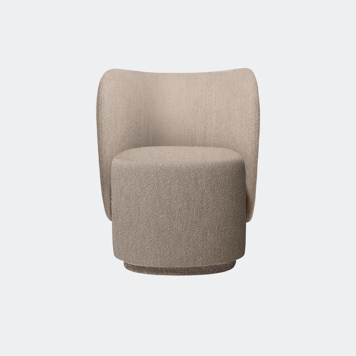 ferm Living Rico Club Chair - Swivel Base, Soft Bouclé Natural - KANSO#Color_Soft Bouclé Natural
