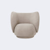 Ferm Living Rico Lounge Chair - Swivel Base Made To Order (18-20 Weeks) Brushed Sand - KANSO#Fabric_Brushed Sand