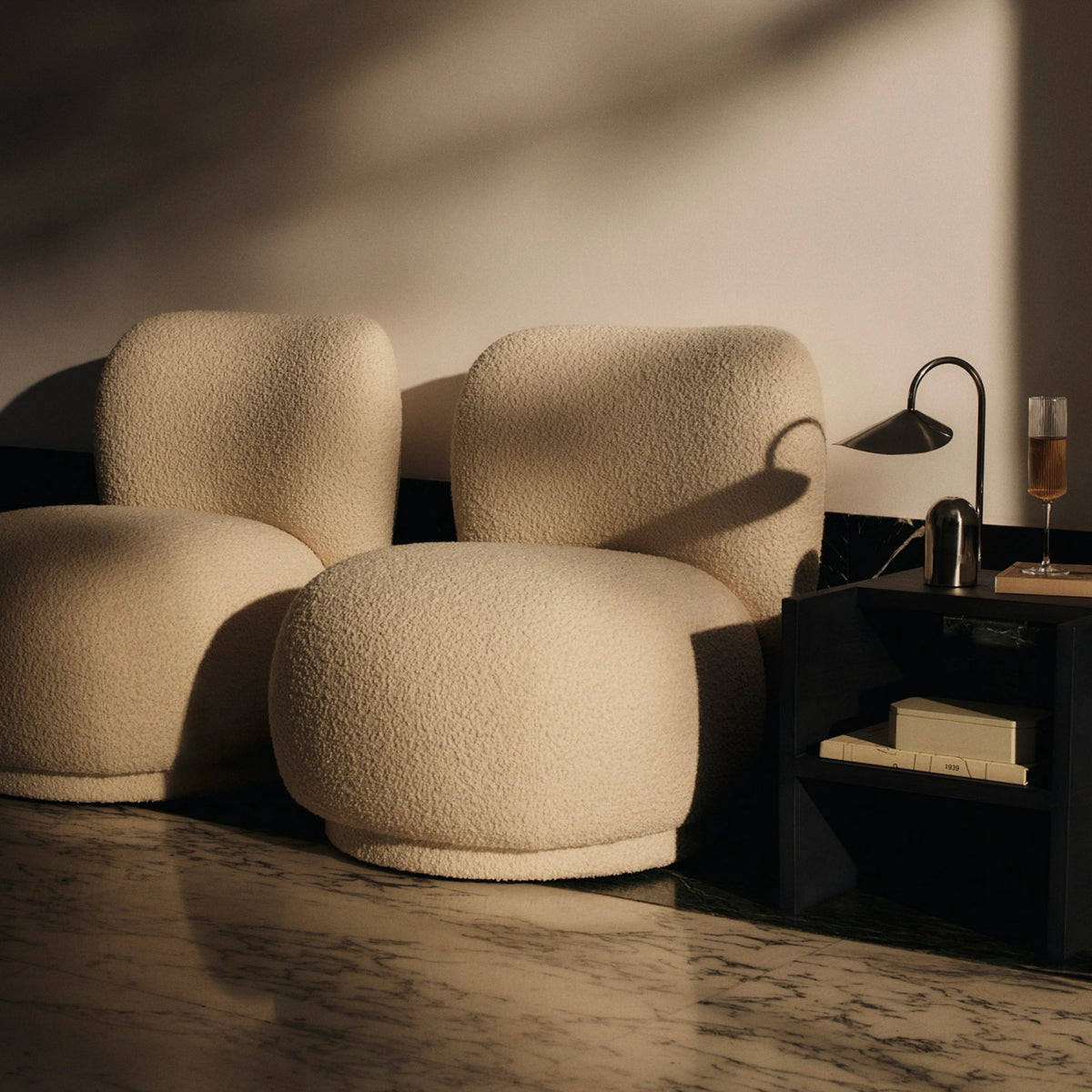 Ferm Living Rico Piccolo Lounge Chair Nordic Bouclé Off-white#Color_Nordic Bouclé Off-white