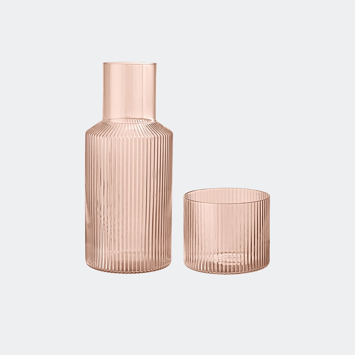 ferm Living Ripple Carafe Set - Small, Blush - KANSO#Color_Blush