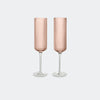 ferm Living Ripple Champagne Flutes, Set of 2, Blush - KANSO#Color_Blush