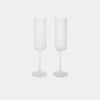 ferm Living Ripple Champagne Flutes, Set of 2, Frosted - KANSO#Color_Frosted