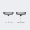 Ferm Living Ripple Champagne Saucers, Set of 2 Smoked Grey - KANSO #color_smoked grey
