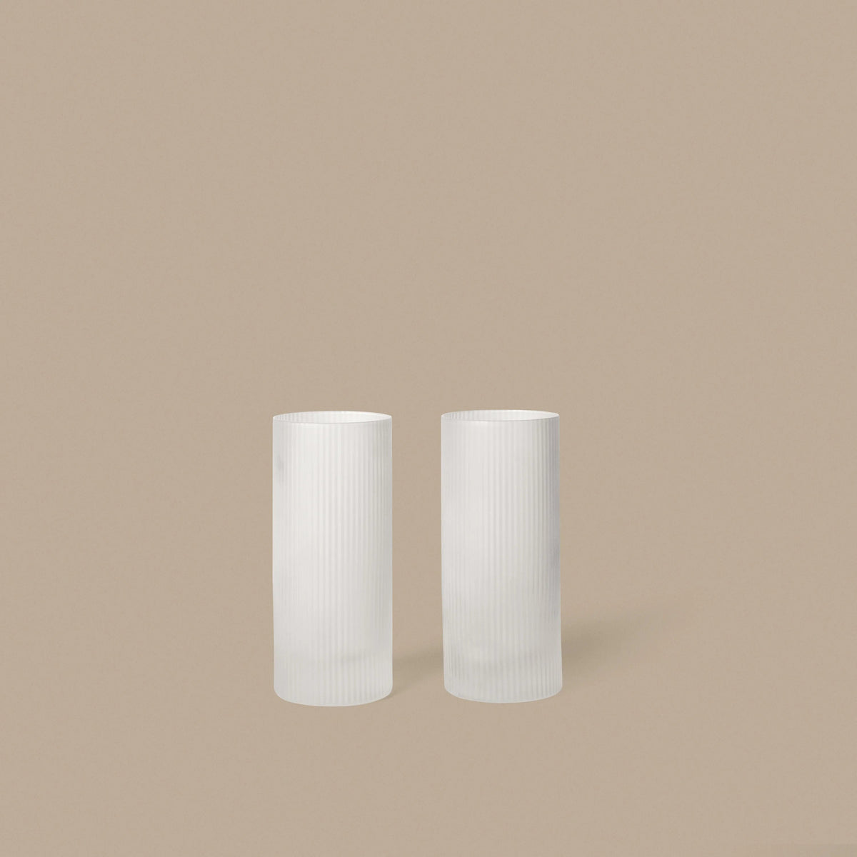 ferm Living Ripple Highball Glasses, Set of 2, Frosted - KANSO#Color_Frosted