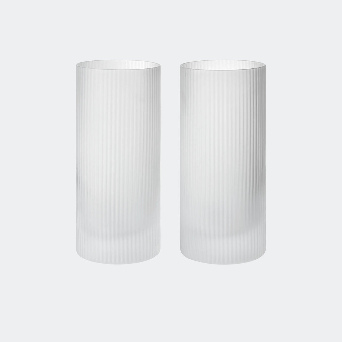 ferm Living Ripple Highball Glasses, Set of 2, Frosted - KANSO#Color_Frosted