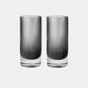 ferm Living Ripple Highball Glasses, Set of 2, Smoked Grey - KANSO#Color_Smoked Grey
