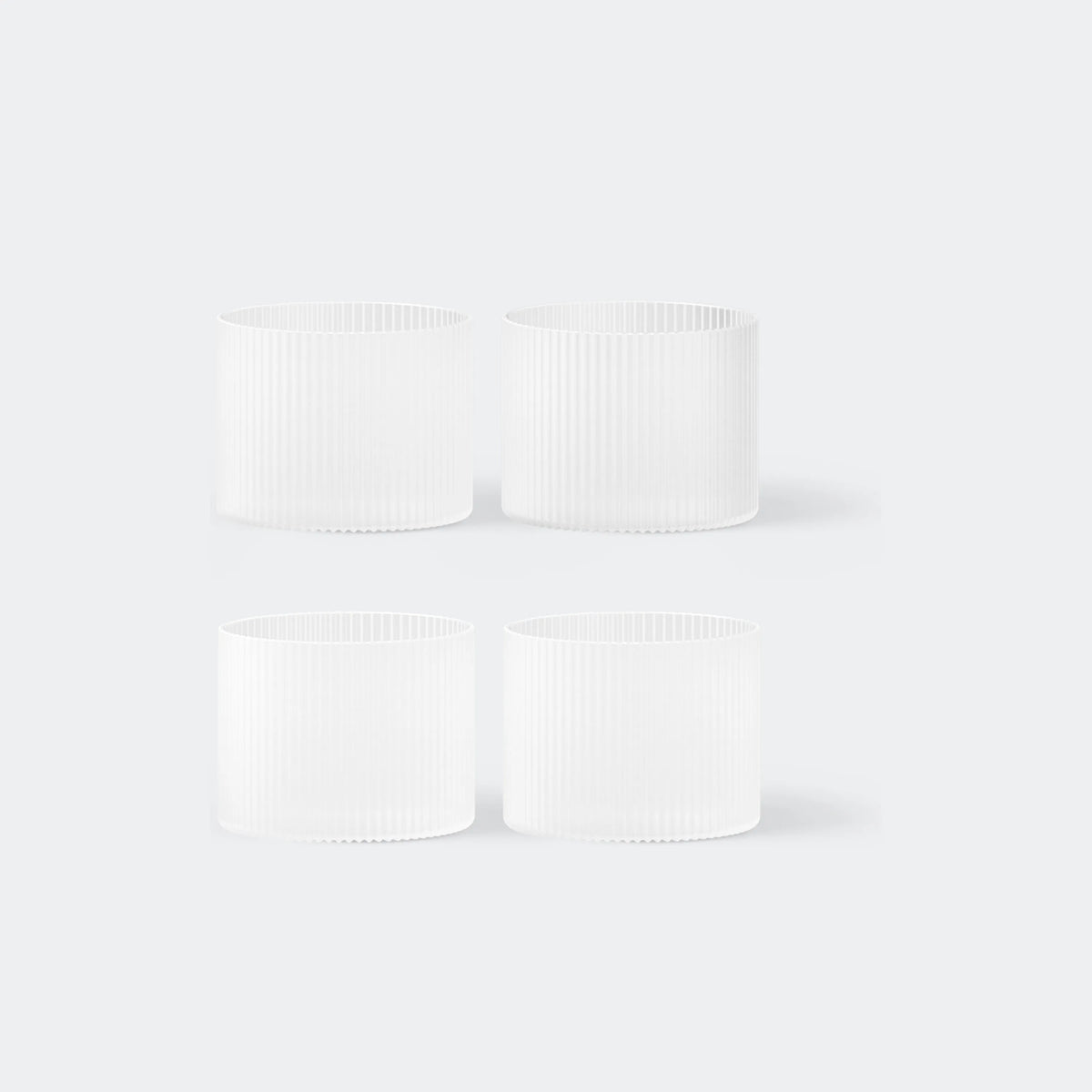 ferm Living Ripple Low Glasses, Set of 4, Frosted - KANSO#Color_Frosted