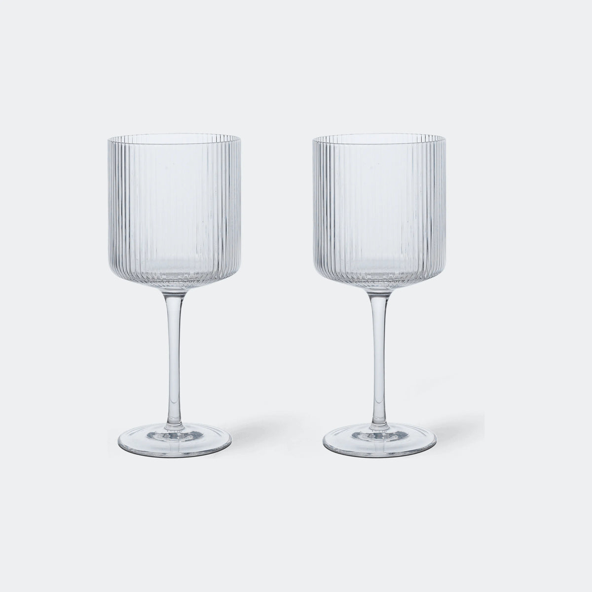 ferm Living Ripple Red Wine Glasses, Set of 2, Clear - KANSO#Color_Clear