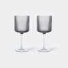 ferm Living Ripple Red Wine Glasses, Set of 2, Smoked Grey - KANSO#Color_Smoked Grey