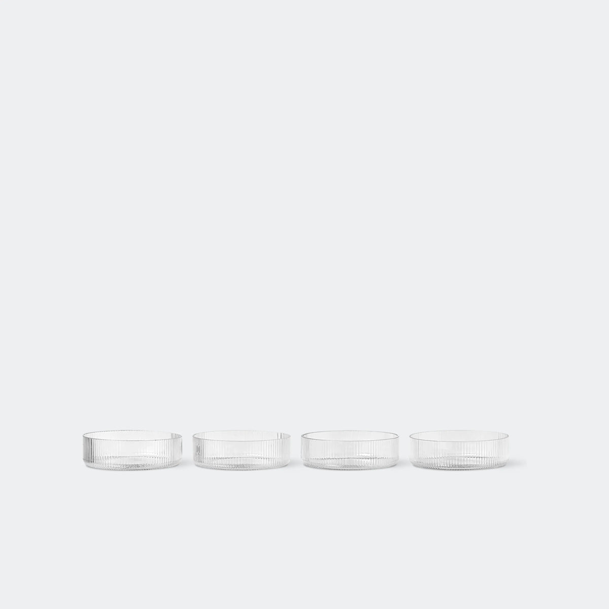 ferm Living Ripple Serving Bowls, Set of 4, Clear - KANSO#Color_Clear
