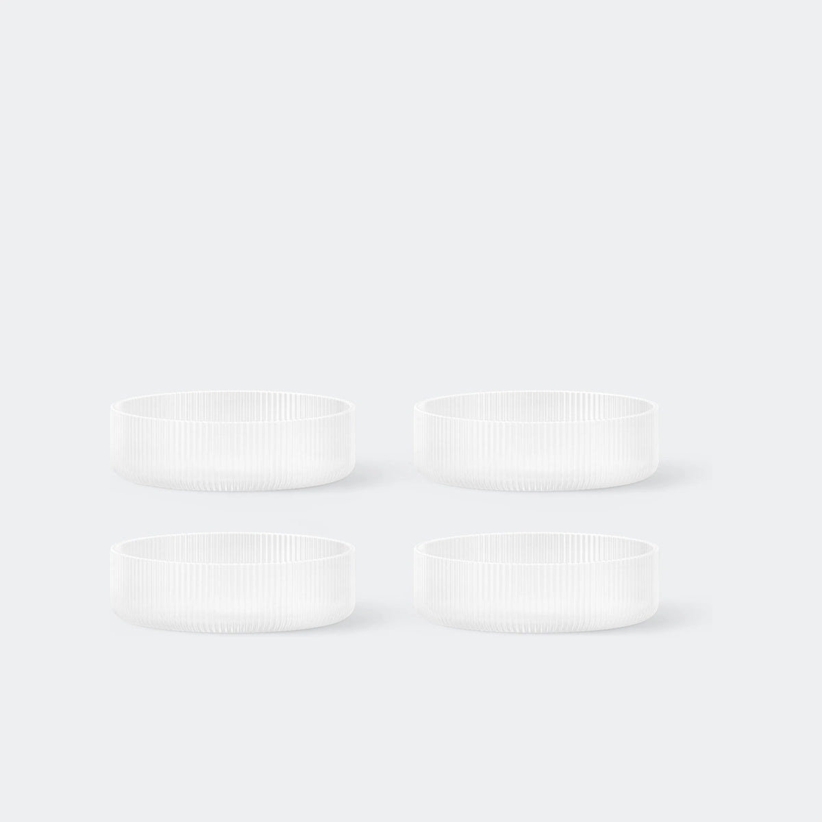 ferm Living Ripple Serving Bowls, Set of 4, Frosted - KANSO#Color_Frosted