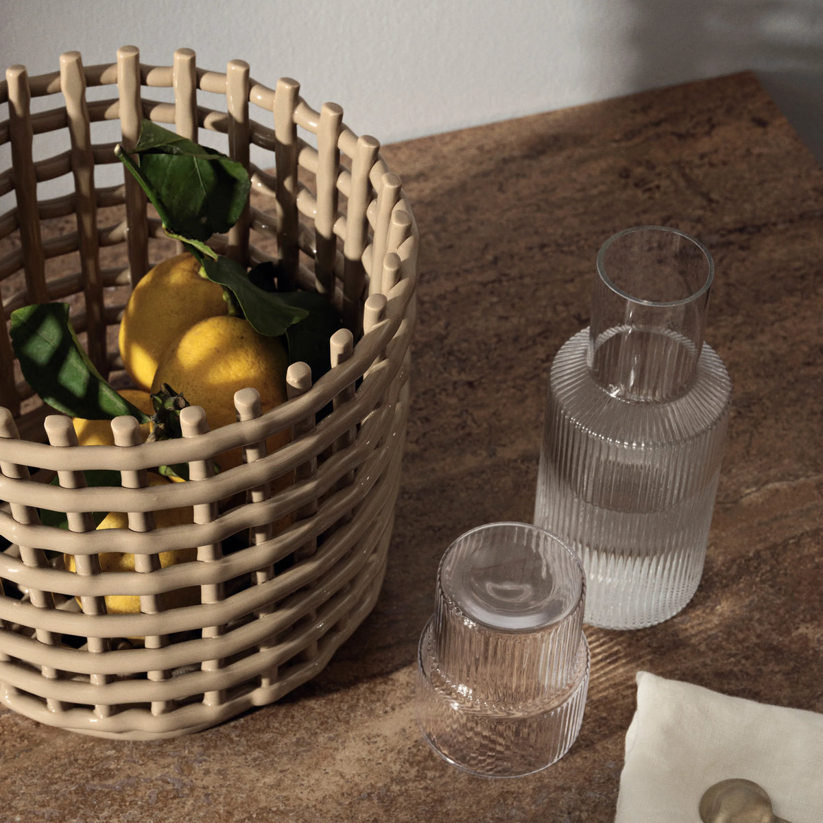 ferm Living Ripple Small Glasses, Set of 4, Frosted - KANSO#Color_Frosted