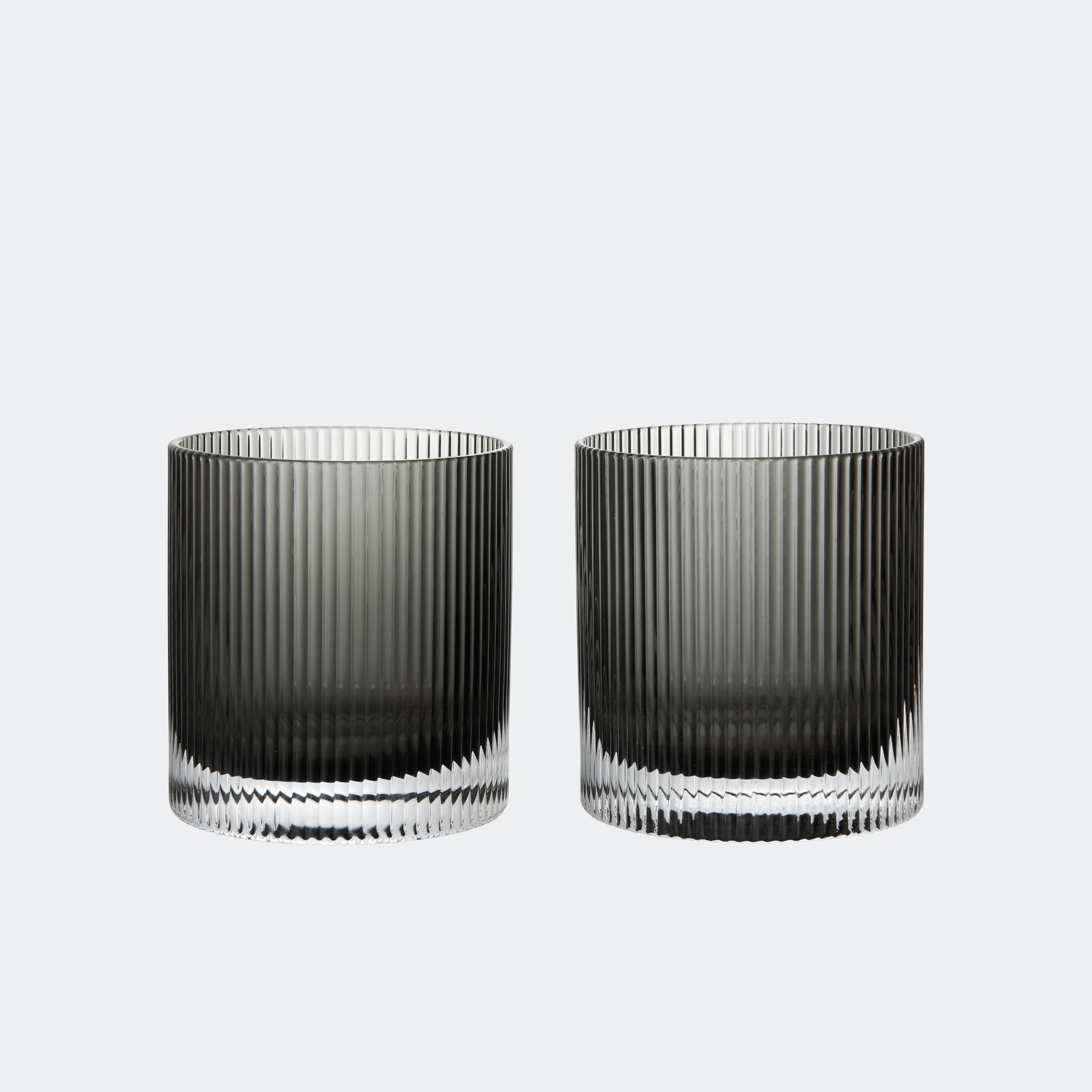 Ferm Living Ripple Tumbler Glasses Smoked Grey - KANSO