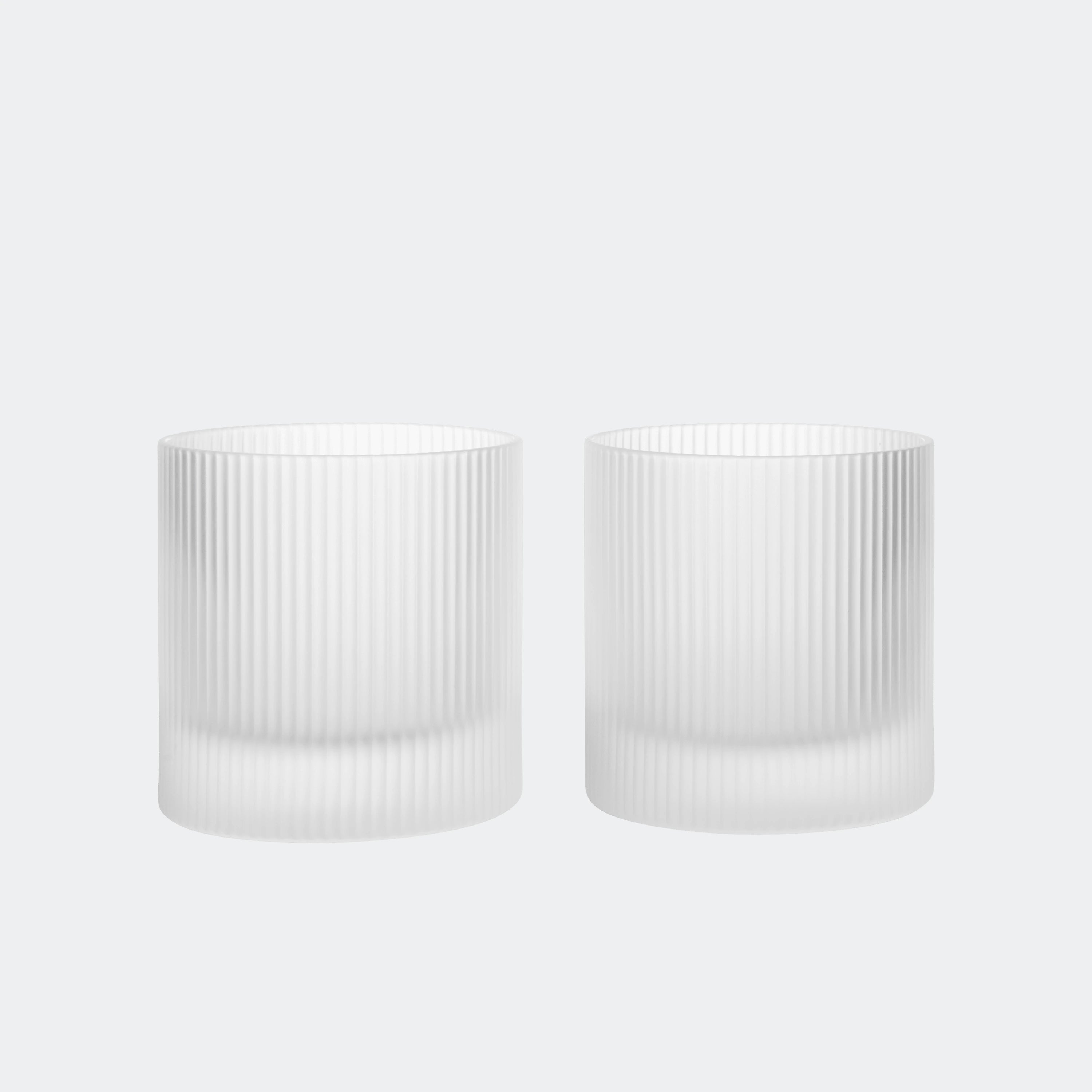 Ferm Living Ripple Tumbler Glasses Frosted - KANSO