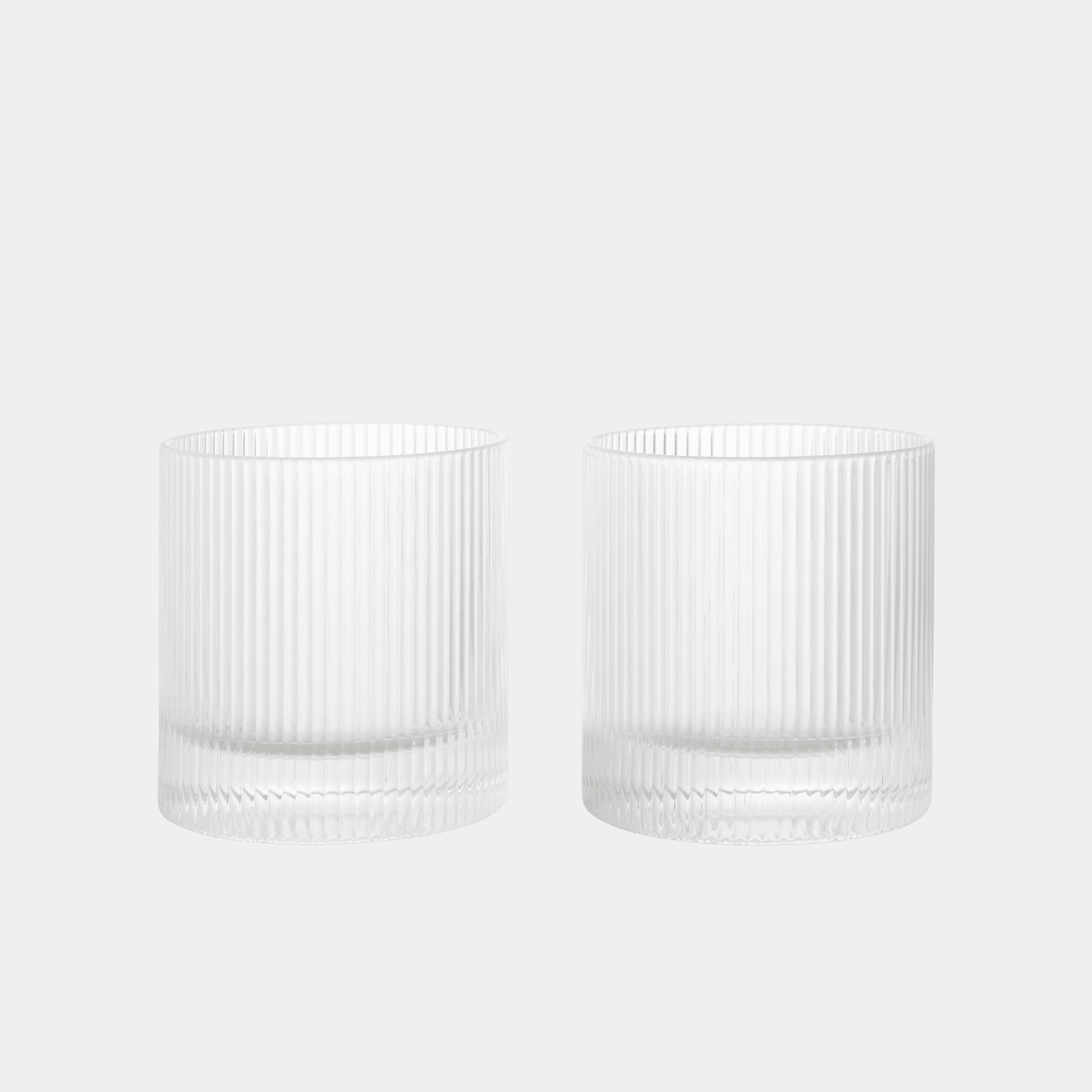 Ferm Living Ripple Tumbler Glasses Clear - KANSO