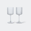 ferm Living Ripple White Wine Glasses, Set of 2, Clear - KANSO#Color_Clear
