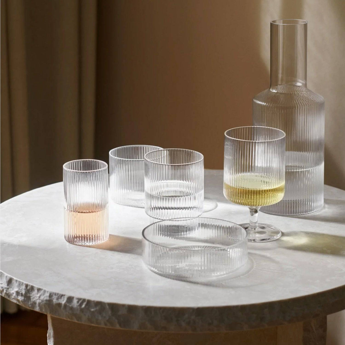 Ferm Living Ripple Wine Glasses, Set of 2