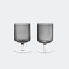 ferm Living Ripple Wine Glasses, Set of 2, Smoked Grey - KANSO#Color_Smoked Grey