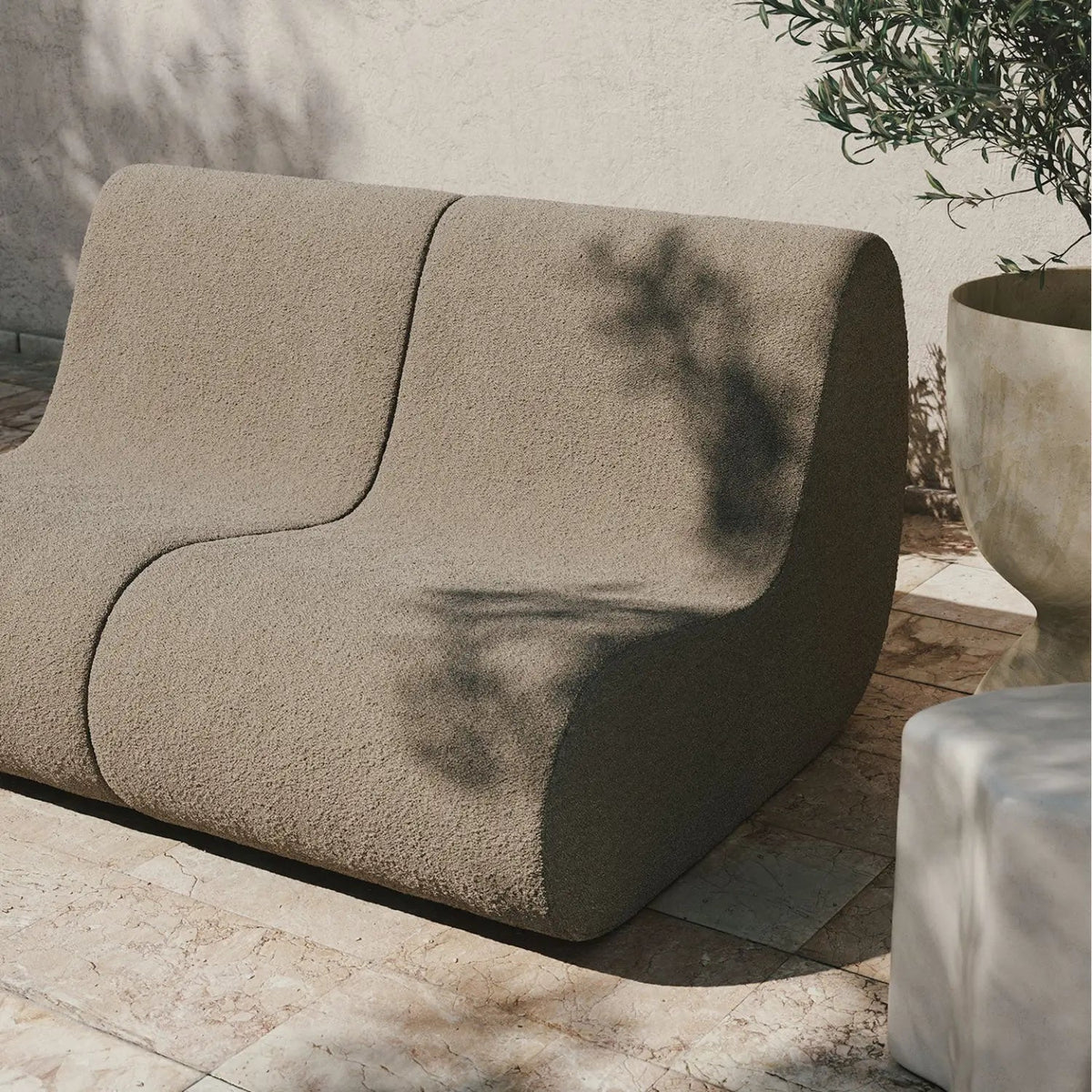 Ferm Living Rouli Center Module Pure Bouclé - Sand - KANSO#Upholstery_Pure Bouclé - Sand