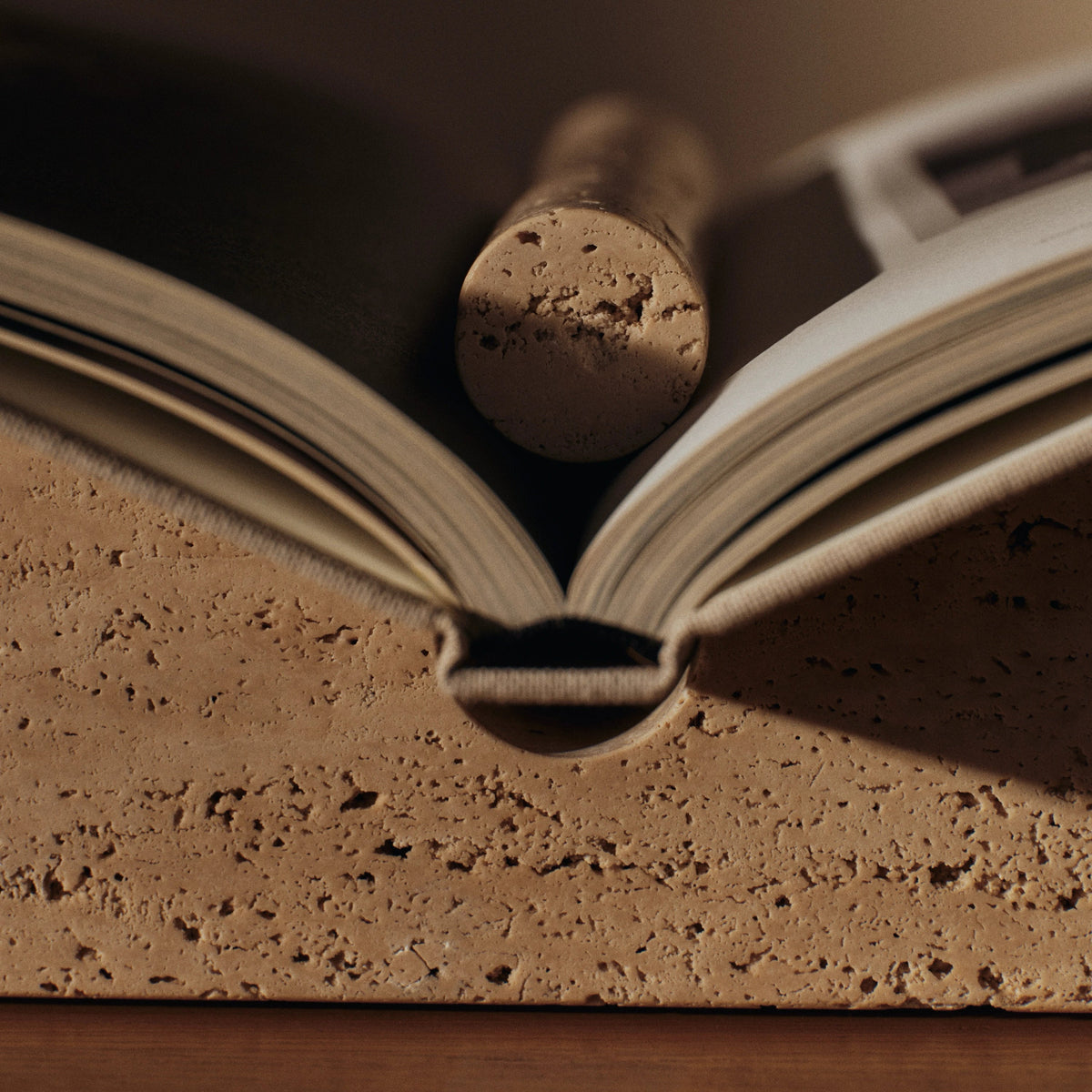 Ferm Living Tvara Book Stand Travertine#Color_Travertine
