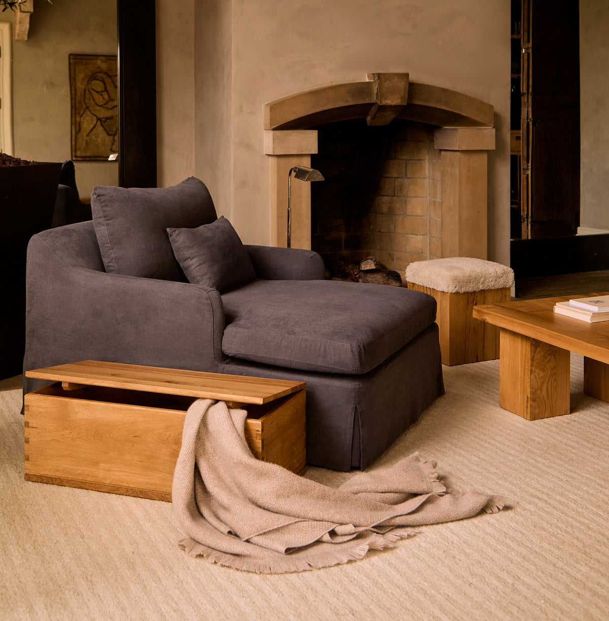 House of Leon Antwerp Chaise Lounge#Color_Vintage Black