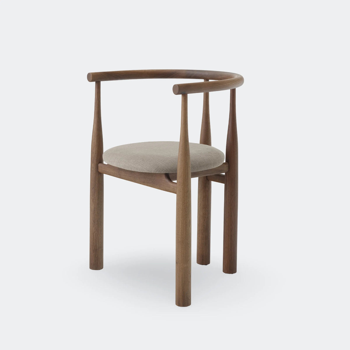New Works Bukowski Chair Walnut w. Romo Linara 342#Frame/Fabric Color_Walnut w. Romo Linara 342