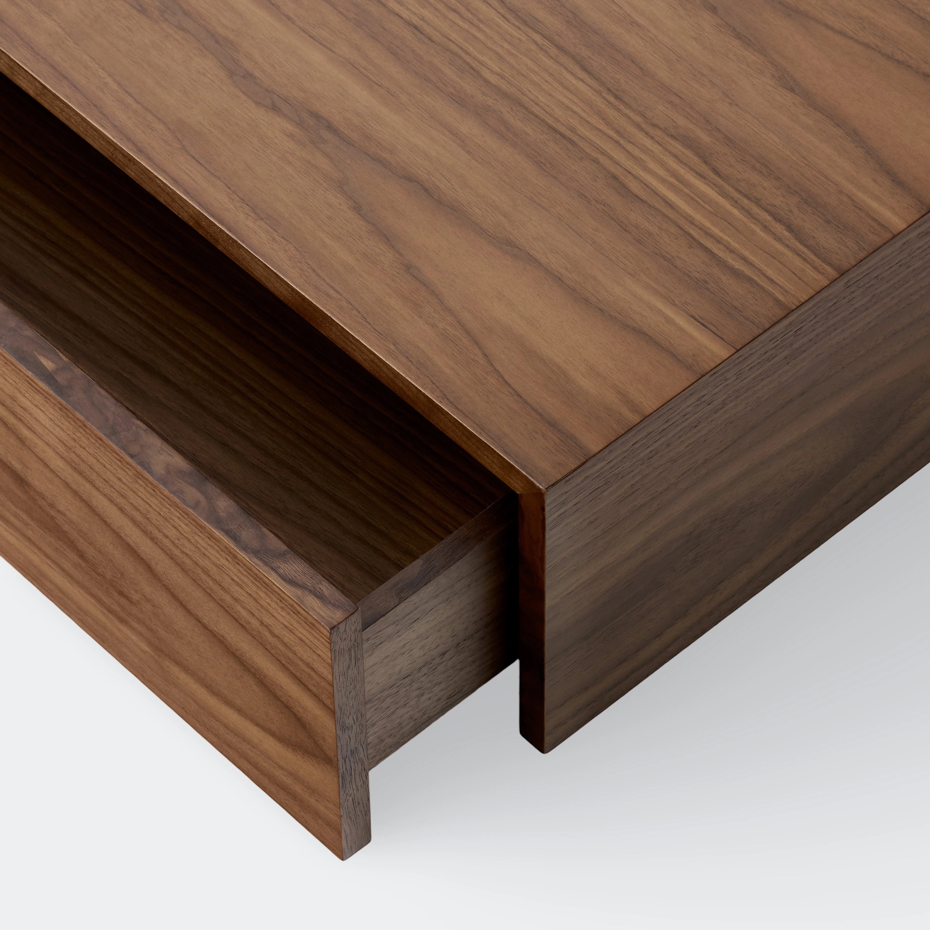 New Works Mass Coffee Table, Wide Walnut With Drawer#Finish_Walnut