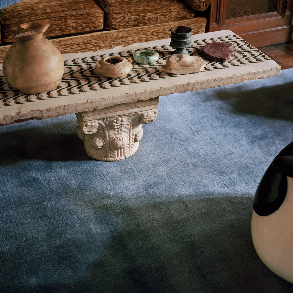 Nordic Knots Mohair Rug - KANSO#Color_Slate Blue