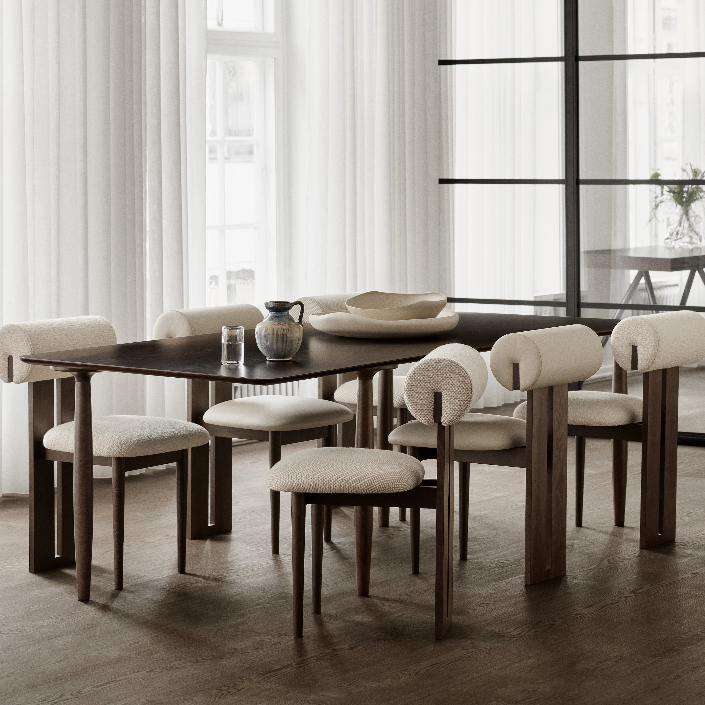 Norr11 Hippo Dining Chair Light Smoked Oak Barnum Bouclé 3 - KANSO