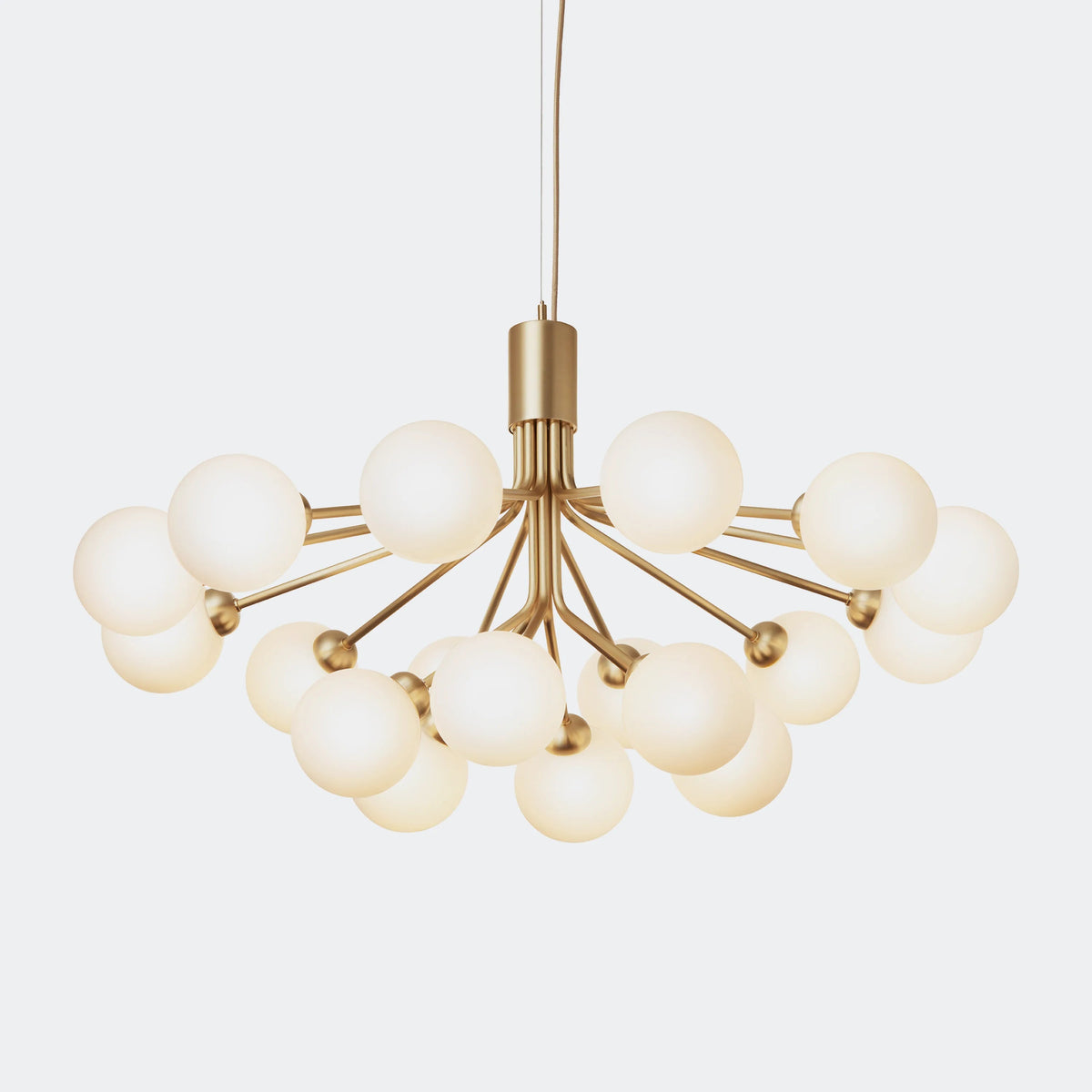 Nuura Apiales 18 Chandelier, Brushed Brass / Opal - KANSO#Finish_Brushed Brass / Opal