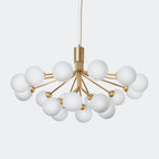 Nuura Apiales 18 Chandelier, Brushed Brass / Opal - KANSO#Finish_Brushed Brass / Opal