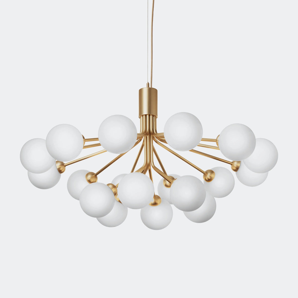 Nuura Apiales 18 Chandelier, Brushed Brass / Opal - KANSO#Finish_Brushed Brass / Opal