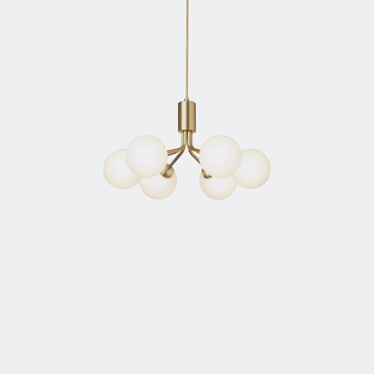 Nuura Apiales 6 Chandelier, Brushed Brass / Opal - KANSO#Finish_Brushed Brass / Opal