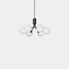 Nuura Apiales 6 Chandelier, Satin Black / Opal - KANSO#Finish_Satin Black / Opal